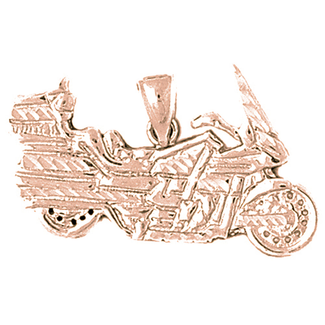 10K, 14K or 18K Gold Motorcycle Pendant