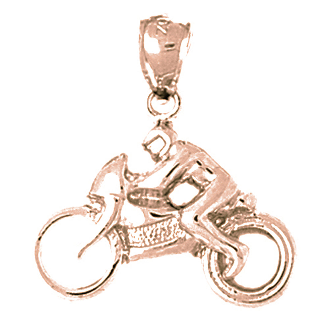 10K, 14K or 18K Gold Street Motorcycle Pendant