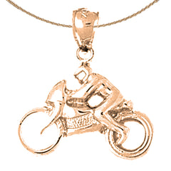 10K, 14K or 18K Gold Street Motorcycle Pendant