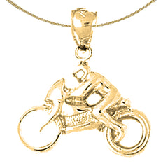 10K, 14K or 18K Gold Street Motorcycle Pendant