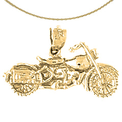 14K or 18K Gold Motorcycle Pendant