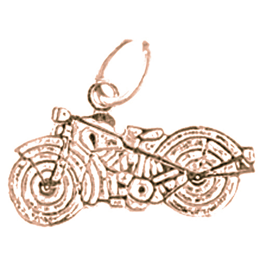 14K or 18K Gold Motorcycle Pendant