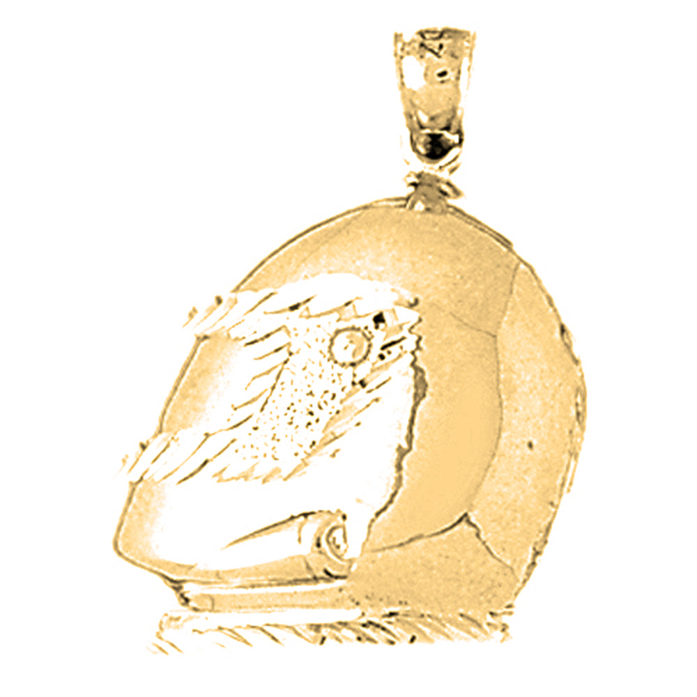 10K, 14K or 18K Gold Motorcycle Helmet Pendant