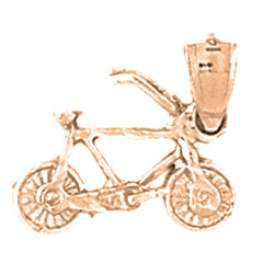 14K or 18K Gold 3D Bicycle Pendant
