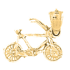 Colgante de bicicleta 3D de oro de 14 quilates o 18 quilates