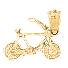 14K or 18K Gold 3D Bicycle Pendant