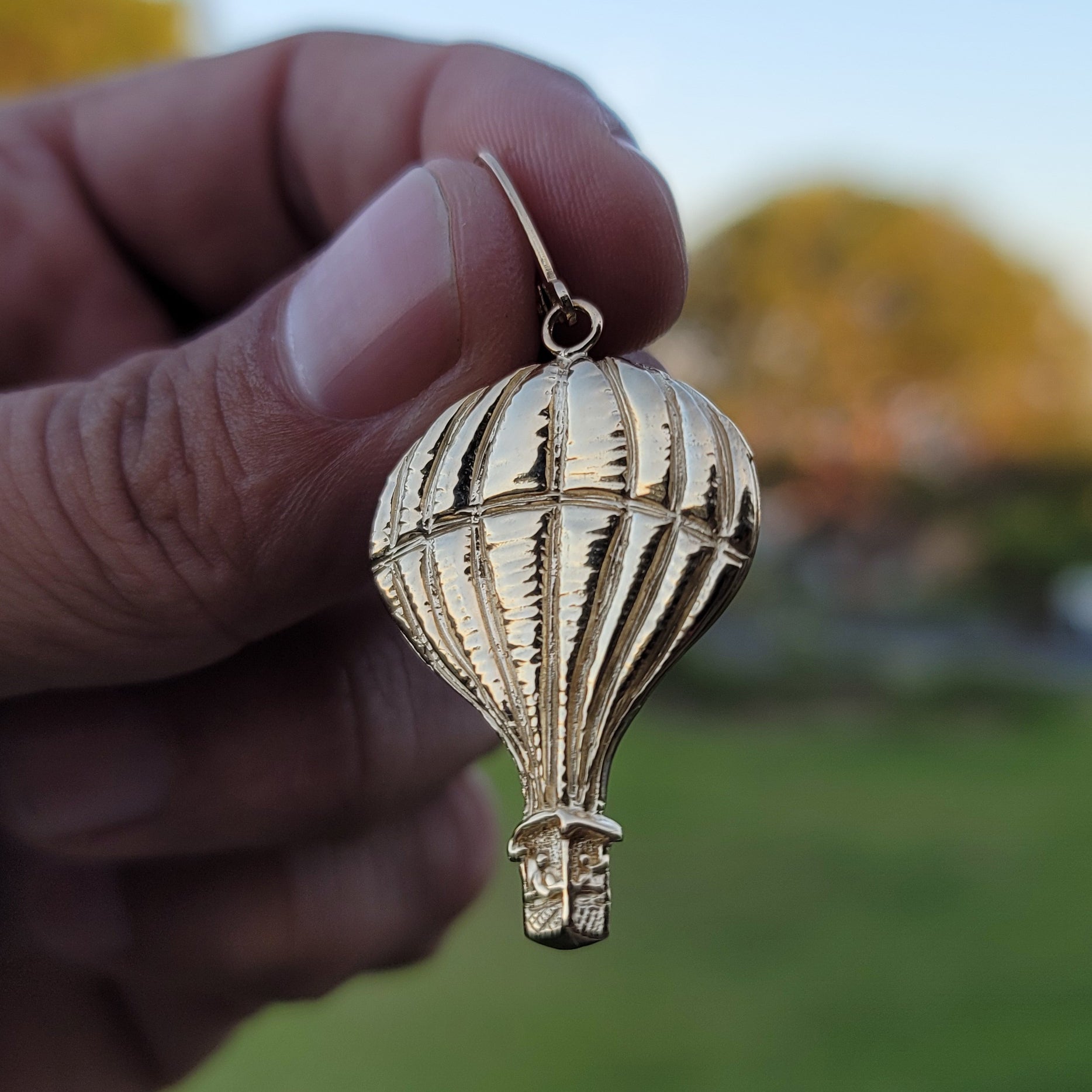 10K, 14K or 18K Gold Hot Air Balloon Pendant