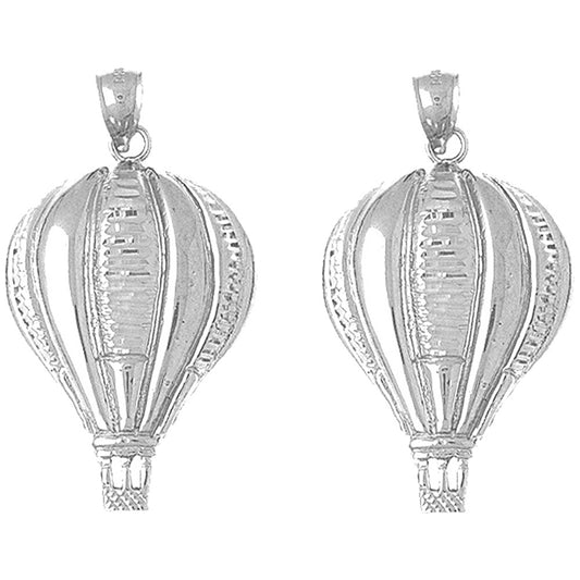 Sterling Silver 40mm Hot Air Balloon Earrings