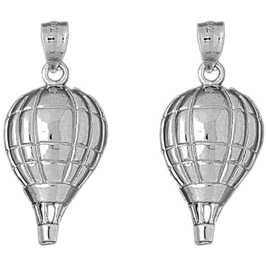 Sterling Silver 31mm Hot Air Balloon Earrings