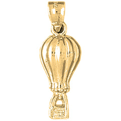 10K, 14K or 18K Gold 3D Hot Air Balloon Pendant