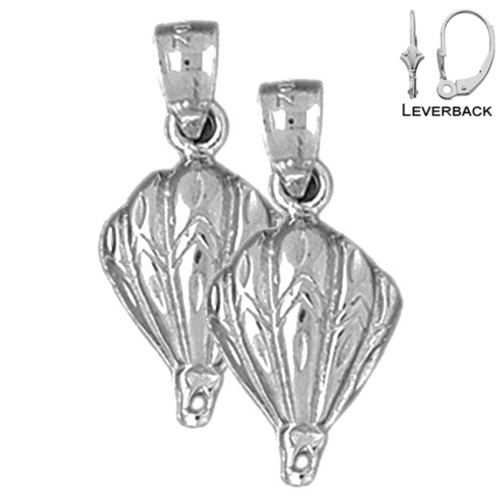 Sterling Silver 23mm Hot Air Balloon Earrings (White or Yellow Gold Plated)