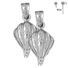 Sterling Silver 23mm Hot Air Balloon Earrings (White or Yellow Gold Plated)