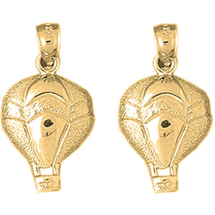 Yellow Gold-plated Silver 25mm Hot Air Balloon Earrings