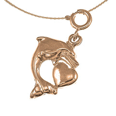 14K or 18K Gold Dolphin Pendant