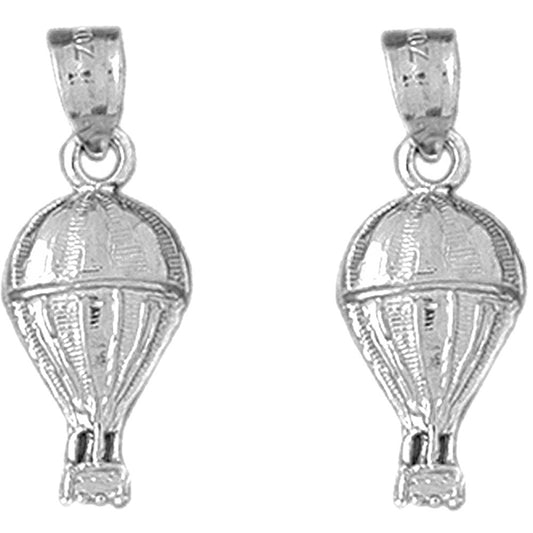 Sterling Silver 25mm Hot Air Balloon Earrings