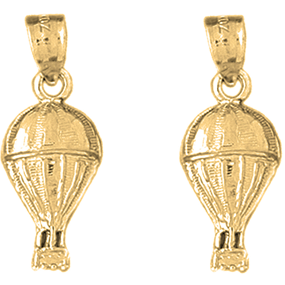 Yellow Gold-plated Silver 25mm Hot Air Balloon Earrings