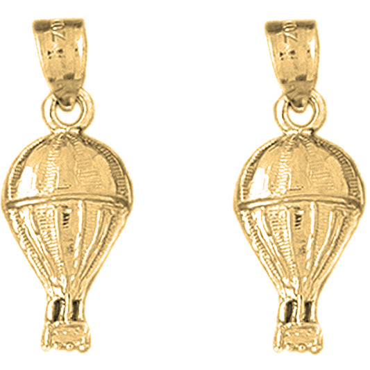 Yellow Gold-plated Silver 25mm Hot Air Balloon Earrings