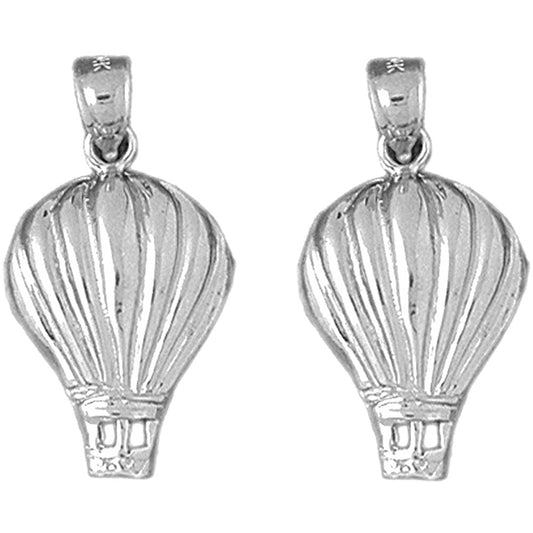 Sterling Silver 27mm Hot Air Balloon Earrings