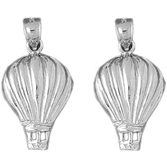 Sterling Silver 27mm Hot Air Balloon Earrings