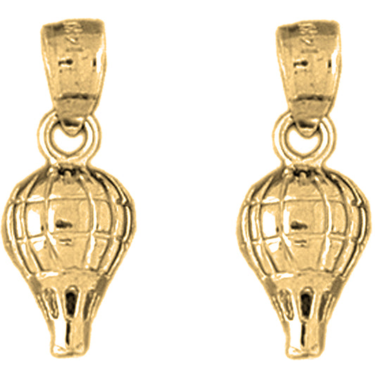 Yellow Gold-plated Silver 21mm Hot Air Balloon Earrings