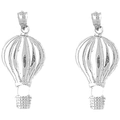 Sterling Silver 34mm Hot Air Balloon Earrings