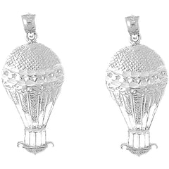 Sterling Silver 34mm Hot Air Balloon Earrings