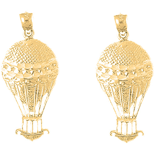 Yellow Gold-plated Silver 34mm Hot Air Balloon Earrings