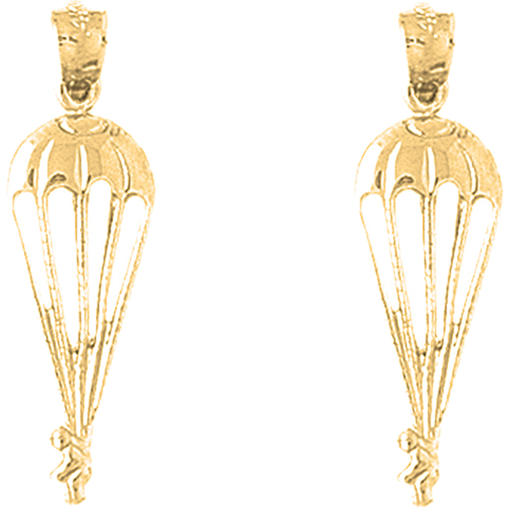 Yellow Gold-plated Silver 29mm Parachuter Earrings