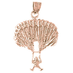 10K, 14K or 18K Gold Parachuter Pendant