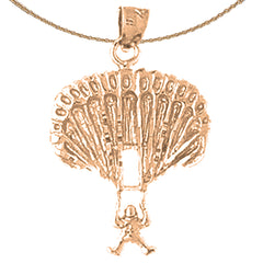 10K, 14K or 18K Gold Parachuter Pendant