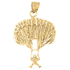 10K, 14K or 18K Gold Parachuter Pendant