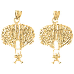 Yellow Gold-plated Silver 27mm Parachuter Earrings