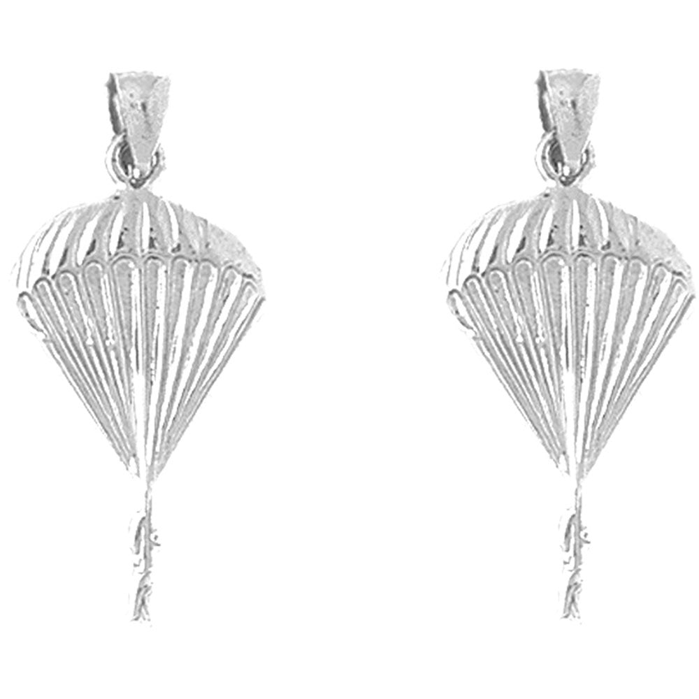Sterling Silver 28mm Parachuter Earrings