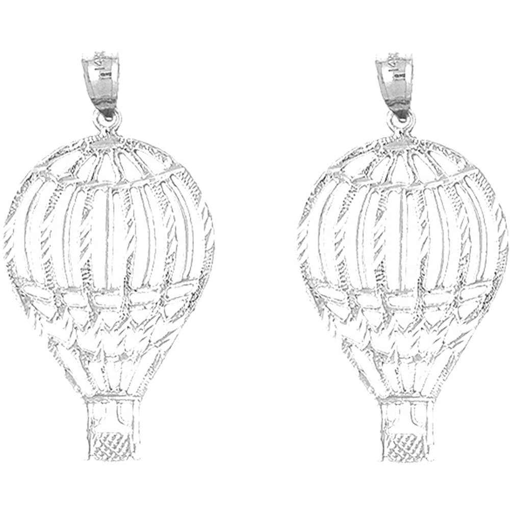 Sterling Silver 39mm Hot Air Balloon Earrings