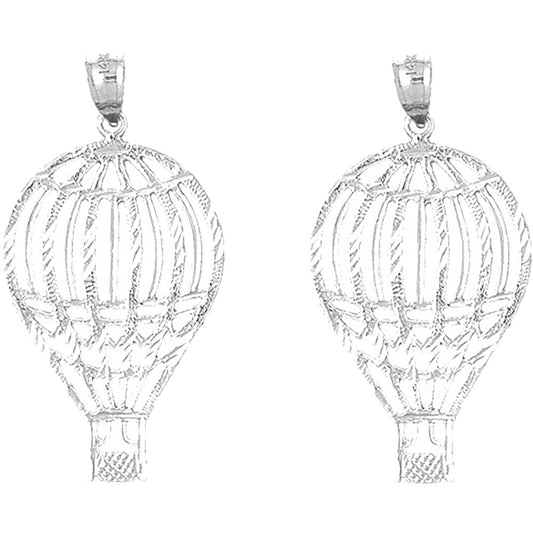 Sterling Silver 39mm Hot Air Balloon Earrings