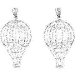 Sterling Silver 39mm Hot Air Balloon Earrings