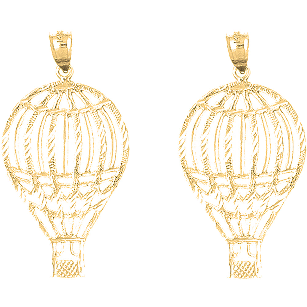 Yellow Gold-plated Silver 39mm Hot Air Balloon Earrings