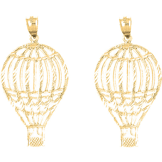 Yellow Gold-plated Silver 39mm Hot Air Balloon Earrings