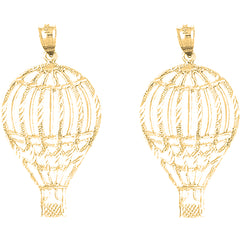 Yellow Gold-plated Silver 39mm Hot Air Balloon Earrings