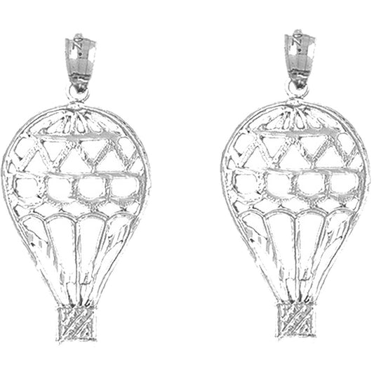 Sterling Silver 34mm Hot Air Balloon Earrings