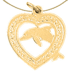 14K or 18K Gold Dolphin Pendant