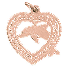 14K or 18K Gold Dolphin Pendant