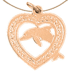 14K or 18K Gold Dolphin Pendant