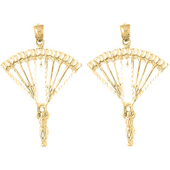 Yellow Gold-plated Silver 39mm Parachuter Earrings