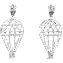 Sterling Silver 30mm Hot Air Balloon Earrings