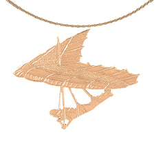 10K, 14K or 18K Gold Hand Glider Pendant