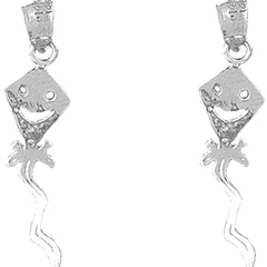 Sterling Silver 31mm Kite Earrings