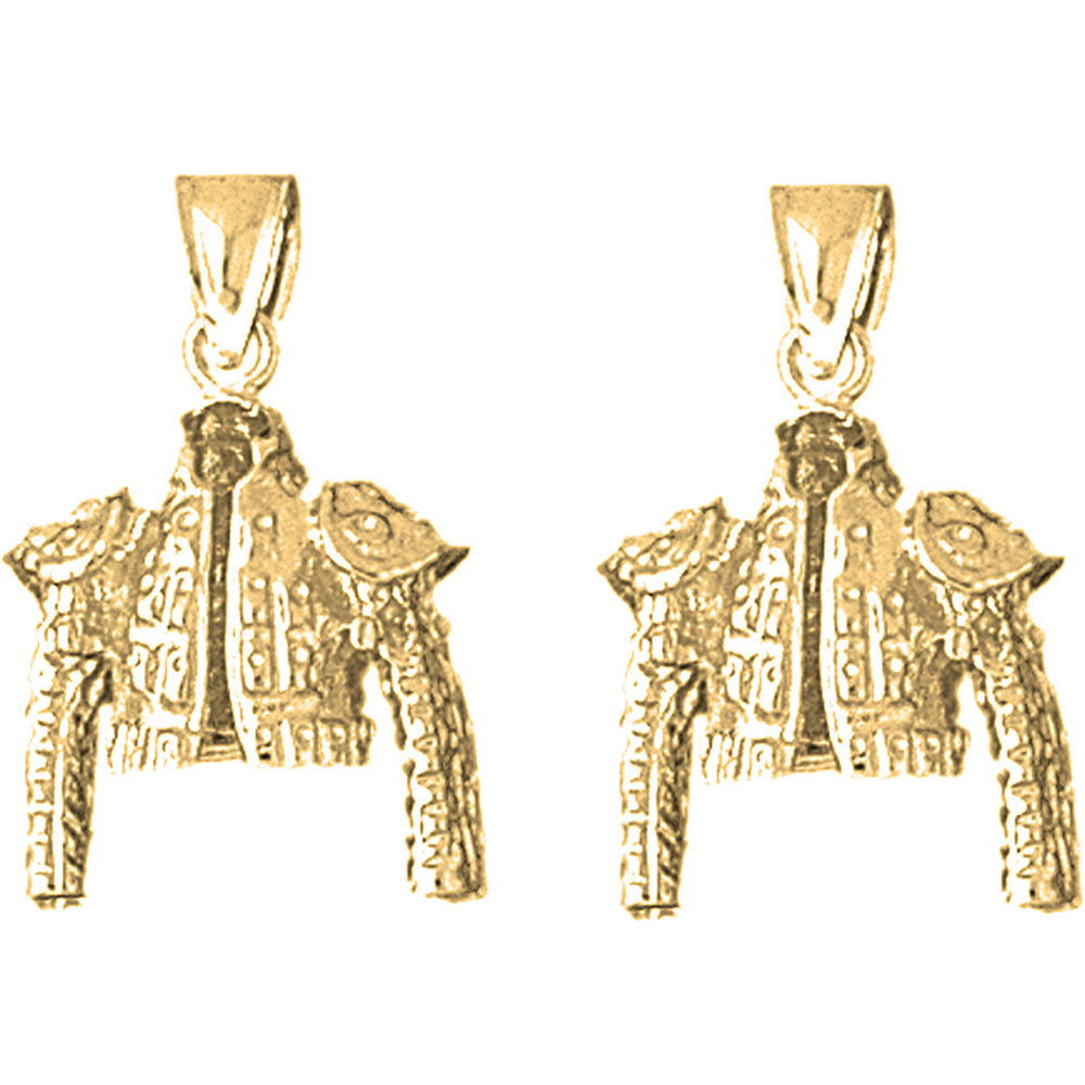 Yellow Gold-plated Silver 26mm Matador Jacket Earrings