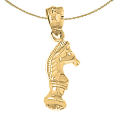 14K or 18K Gold Chess Knight Pendant
