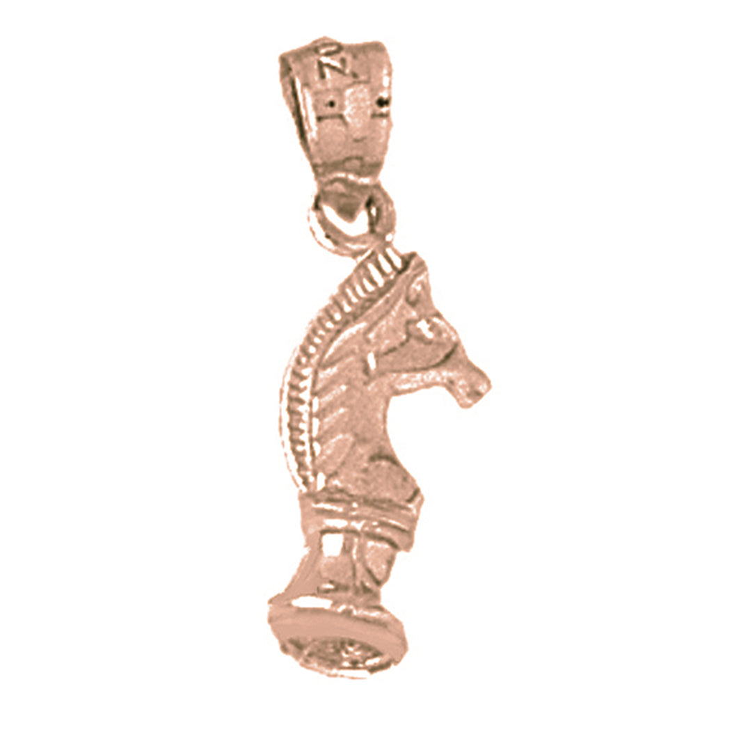 14K or 18K Gold Chess Knight Pendant